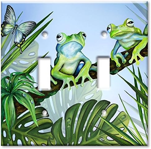 צלחת קיר כפולה של כנופיה כפולה - צפרדעים ירוקות