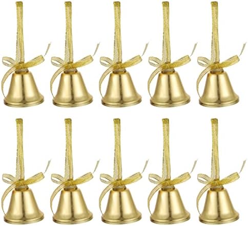 עיצוב חג המולד של טוינדונה 10 יחידים עץ חג המולד בפעמונים, קישוטי פעמון חג המולד פעמון זהב לקישוטי