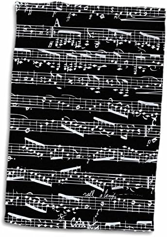תלת מימד רוז שחור לבן תווים גיליון-מוסיקה מוסיקה-פסנתר-פסנתר מתנות מוזיקאי-עכשוויות מתנות יד/מגבת ספורט,