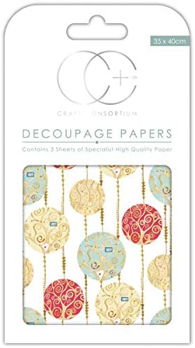 Craft Consortium White Baubles ניירות Decoupage, 13.75 x 15.75