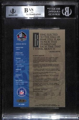 95 ג'קי סמית ' - 1998 RON MIX HOF PLATINUM AUTOS כרטיסי כדורגל מדורגים BGS AUTO - כדורגל חתימה