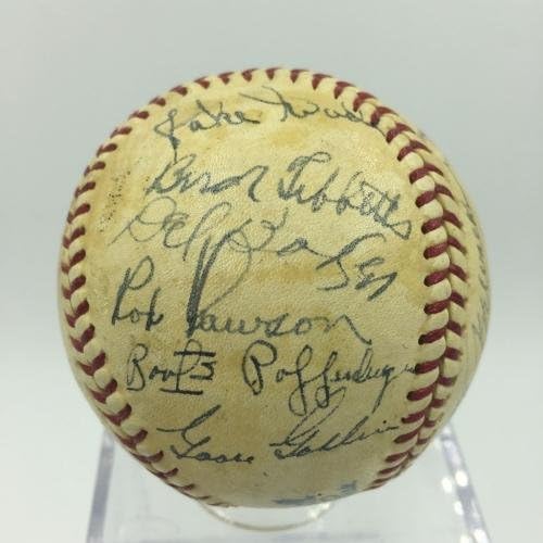 קבוצת דטרויט טייגרס יפה 1937 חתימה על בייסבול אל האנק גרינברג JSA COA - כדורי בייסבול חתימה