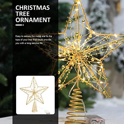 עץ חג המולד של Abofan LED: ברזל אמנות כוכב TEETOP אור אור TEETOP חמש כוכב נצנצים מחוד