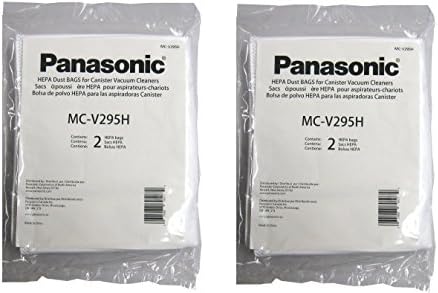 Panasonic MC-V295H מסוג C-19 Canister Hepa תיק ואקום, חבילה של 4