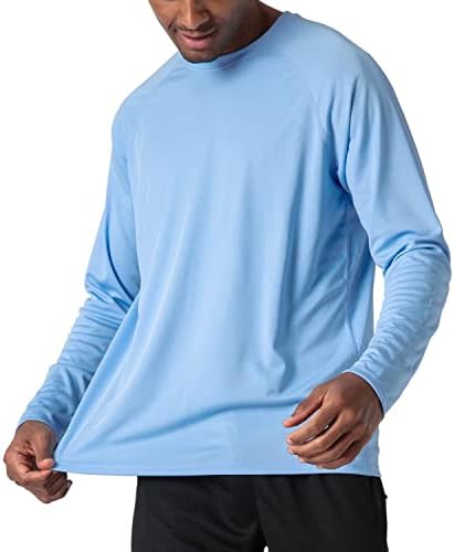 חולצות שרוול ארוך של Magcomsen גברים Upf 50+ UV הגנה מפני השמש חולצות אתלטיות לטיול אימון אימון שומר