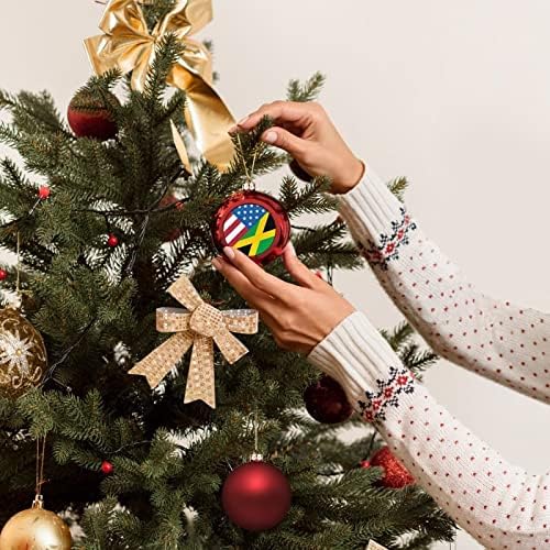 דגל ג'מייקני אמריקאי כדור חג המולד קישוטי קישוטי עץ XAMS למסיבת חג