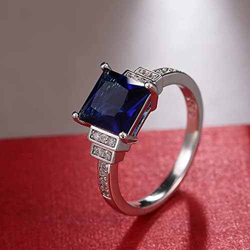 טבעת חרדה לנשים בגודל 12 ריבוע ספיר טבעת יהלום נשים מתנות תכשיטים לחתונה מתנה לגברים ונשים מתנות