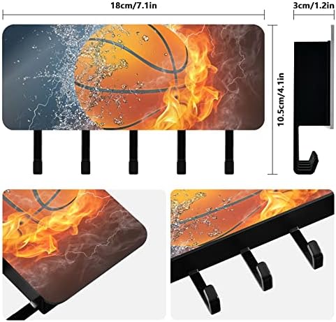 אמליבור כדורסל מפתח מחזיק עבור קיר דקורטיבי מפתח קולב מדפי עם 5 ווים רב פונקצית דואר מחזיק קיר