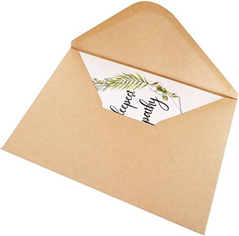 כרטיס אהדה - יחיד פשוט עם אהדה עמוקה ביותר כרטיס ברכה תנחומים מודפס על נייר מרקם לבן עם מעטפת