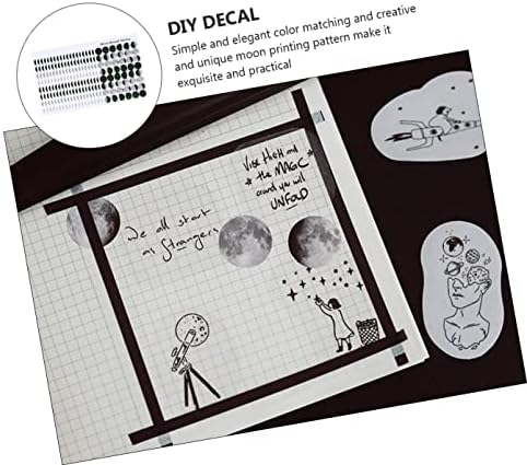 40 גיליונות דקור יד ליקוי תמונה מדבקת אלבום מחשב נייד מדבקות נושא חותם דקורטיבי אופנה ירח מעטפת