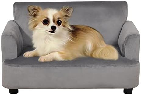 ספות כלבים וכיסאות בגודל קטן לחיות מחמד /מסגרת מעץ יציבה ספה חיית מחמד /מיטת שינה קטיפה חלקה מיטת שינה