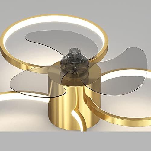 טבעת גיאומטרית יצירתית ערכות אור מאוורר בפרופיל נמוך 60 וואט ניתן לעמעום מנורת תקרה 3 עלים עם