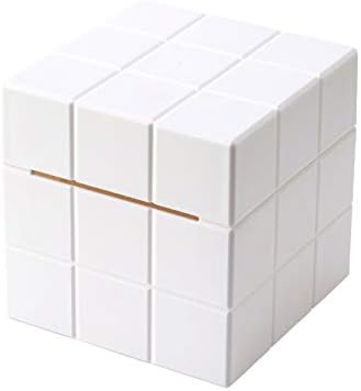 תיבת מחזיק רקמות של Babesa, מתקן מפיות, קופסת קובייה לבנה קופסת רקמות לבנה עיצוב מגולף חלול נשלף