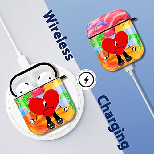 Ulirath לב ארנב חמוד ל- AirPods1/2 מקרה un verano sin ti cartoon kawaii מארזים עבור Apple AirPod Pods Air