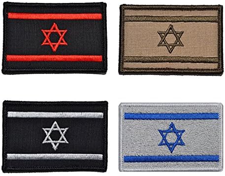 דגל ישראל דגל טקטי טקסי זרוע צבאי רקום 2x3 הכוכב היהודי המוסרי של דייוויד תפור על טלאי דגל המדינה הסמל הלאומי