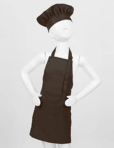 רנראן ילדים בנות בנות שף כובע סינר סט ילדים סינרי סינרי מטבח בישול אימוני אפייה ללבוש תחפושת