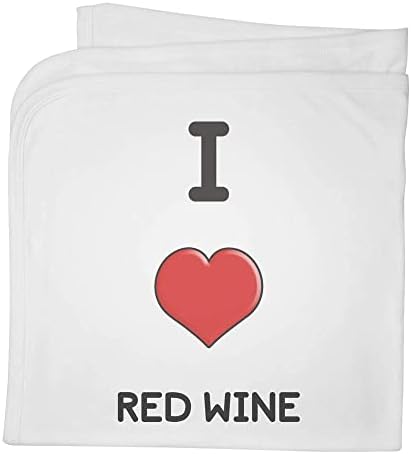 Azeeda 'אני אוהב יין אדום' שמיכה / צעיף כותנה כותנה