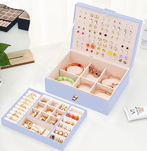 מארגן עגילי חתיכות Qbestry לבנות קופסת תכשיטים של עגילי עגילים חתיכות מארגן תכשיטים