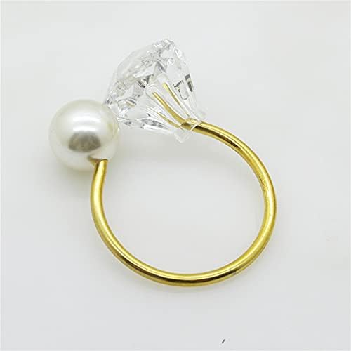 WODMB 10 יחידות פרל קישוט יהלום טבעת מפית לאביזרי קישוט שולחן מסיבות חתונה