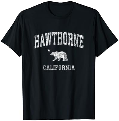 Hawthorne קליפורניה CA וינטג 'חולצת טריקו לעיצוב ספורט במצוקה