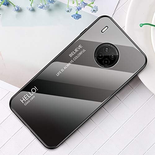 מארז Lusheng ל- Huawei Y9A, צבע שיפוע מזג זכוכית מחוסמת מעטפת אחורית קצה רכה קצה טלפון, עבור Huawei