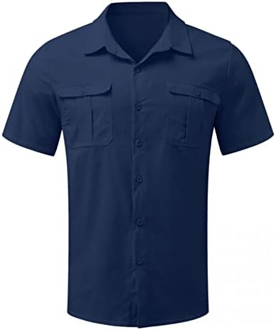 חולצות פשתן כותנה של Beuu לגברים, כפתור שרוול קצר בקיץ למטה חולצת טי כפולה חולצה רגועה בכושר חוף רופף צמרות חוף