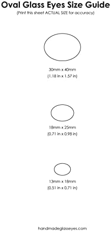 עיצובים של חרוזים של מייגן חום חום כהה ריאליסטי סגלגל סגלגל זכוכית עיניים בגודל 13 ממ x 18 ממ,