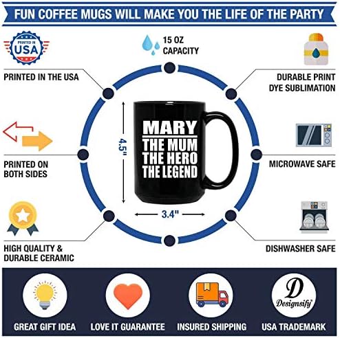 עיצוב מרי אמא הגיבור האגדה, 15 עוז ספל קפה שחור קרמיקה כוס תה כוס עם ידית, מתנות ליום הולדת יום