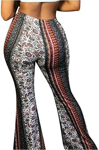 טופנדר נשים הדפסת פנאי רזה רזה רגל רחבה מותניים גבוהות מכנסי חותלות הדוקים