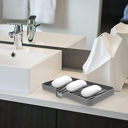 Zerodeko 3 יחידות סיליקון סבון צלחת עצמית סבון מגש סבון מחזיק סבון שומר סבון שומר לכיור דלפק מטבח אמבטיה