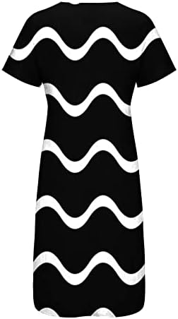 שמלות מקסי של LMDUDAN לנשים לאופנה פרחונית מודפסת שרוולים קצרים כפתור שמלות קפטן רופפות כיסים נוחים