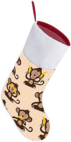 קוף אוהב בננה אדומה של חג המולד של חג המולד קישוטי הבית לקשרים עץ חג המולד גרביים תלויים