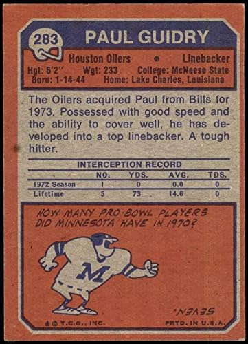 1973 Topps 283 פול Guidry Oilers VG Oilers