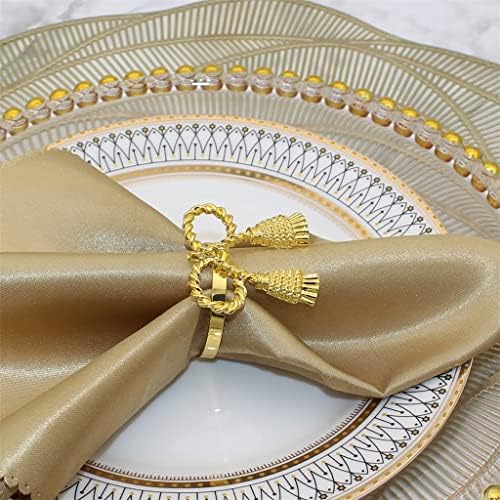 DHDM 6/PCS מפית זהב טבעות מפיות מתכת מחזיקי מפיות לחג המולד לחג המולד לחתונה מפלגות שולחן