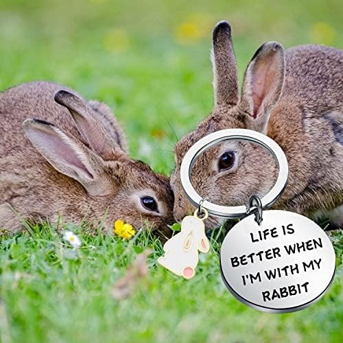 חיים הוא טוב יותר כאשר אני עם שלי ארנב תכשיטי לחיות מחמד מתנת פסחא מתנה עבור באני מאהב מתנה