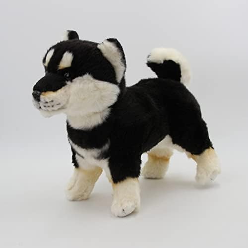 Kawaii Black Shiba inu Dog Clush Plush צעצוע סימולציה ריאליסטית חיה ממולאת רכה Akita Guppy Plushie