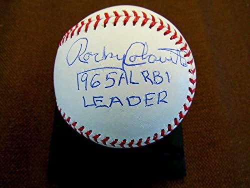 רוקי קולביטו 1965 A.L. מנהיג RBI אינדיאנים ינקיז חתמו על בייסבול אוטומטי OML JSA - כדורי חתימה
