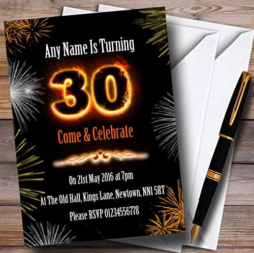 אש וזיקוקים למסיבת יום הולדת 30 הזמנות בהתאמה אישית