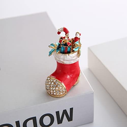 אינגביר גרבי חג המולד צלמית קופסאות תכשיט צירים, מתנה ייחודית ליום האם, קופסת תכשיטים מצופה אמייל בעבודת