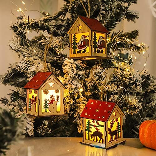 קישוט לחג המולד של Oniiz Diy זוהר עץ חג המולד תליון שלג איש עץ חג המולד יצירתי קישוט עץ חגיגי תליון זוהר