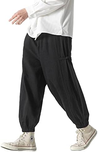 מכנסי טרנינג 'פרייג'ים מכנסי טרנינג'רס מכנסיים רצים רגל רחבים מזדמנים מכנסי זיעה קלים עם כיסים