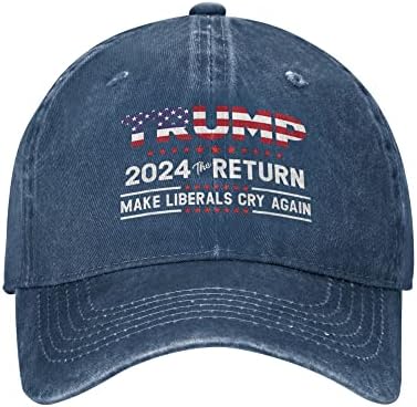 כובע 2024 התמורה-להפוך ליברלים לבכות שוב כובעי בציר מתכוונן בייסבול כובע כותנה מגע כובע שחור
