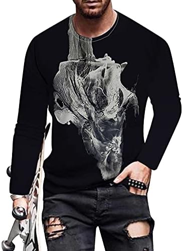 חולצות טריקו גרפיות של שרוול ארוך גרפי עבור Mens 3D רחוב מודפסות חולצות טלט מצחיקות