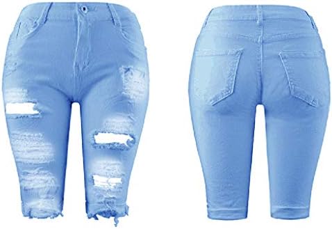 מכנסיים קצרים מחודדים נשים דקיקות עבודה קיצים כפתורי ג'ין רכים חמים פיתוח גוף מוצק גברת קצוצה קצוצה קצוצה