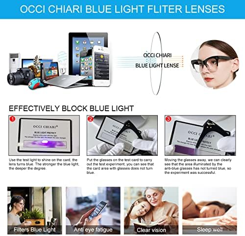Occi Chiari משקפי קריאה ביפוקליים גדולים מדי לנשים אור כחול חוסם קוראים מסוגננים 1.0 1.5 2.0 2.5