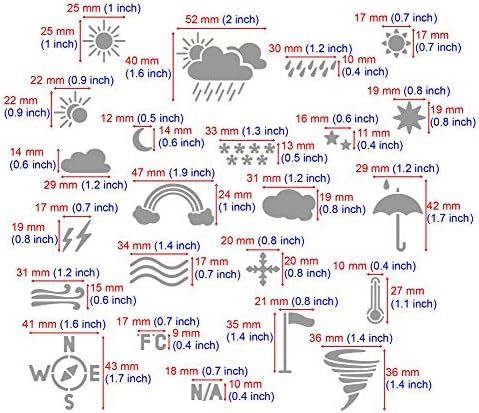 אלכס מלניק 14 מתכת כתב עת סטנסיל, תחזית מזג אוויר, טיפת גשם, מטרייה, נירוסטה סטנסיל 1 יחידות, תבנית