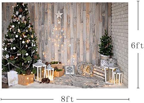 Mehofond 8x6ft עץ חג המולד חורפי כפרי עץ כפרי עץ קיר קיר כוכבים מתנות זרע צילום רקע רקע חג שמח