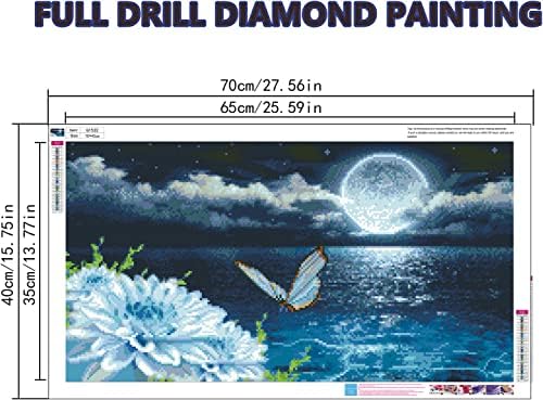 ערכות ציור יהלומים של אגם גסון למבוגרים, ירח גדול DIY 5D ערכות אמנות יהלומים מקדחה מלאה, פרחים