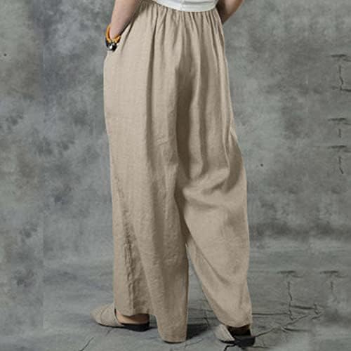 מכנסיים של Miashui Slim Fit לנשים מזדמנים נשים רחבות רגל מכנסיים פלאצו מכנסיים מותניים גבוהים מכנסי קיץ