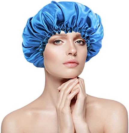 כובע מקלחת לנשים - כובע מקלחת אטום למים מעוצב כובעי שיער רב -פונקציונליים רכים כובע שיער רצועה לשימוש